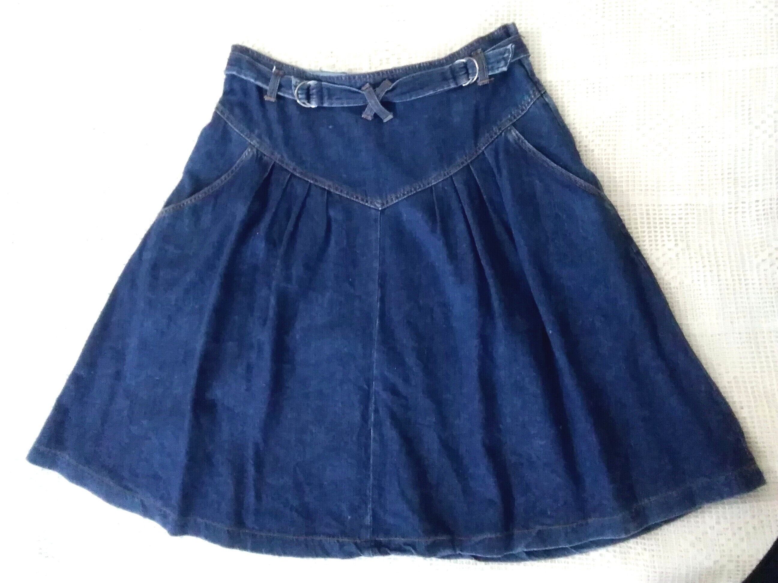 80s vintage denim skirt high waist jeans skirt cotton hippie | Etsy