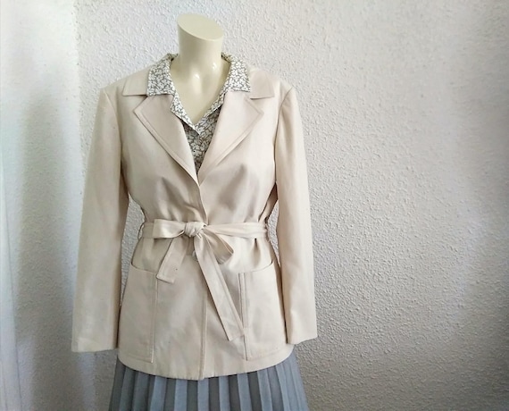 Blazer primaverile anni '70, blazer con cintura, elegante blazer