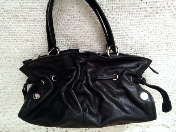 90s COCCINELLE handbag black genuine leather bucke