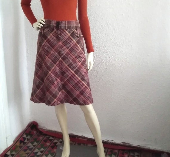 H & m plaid skirt hot sale
