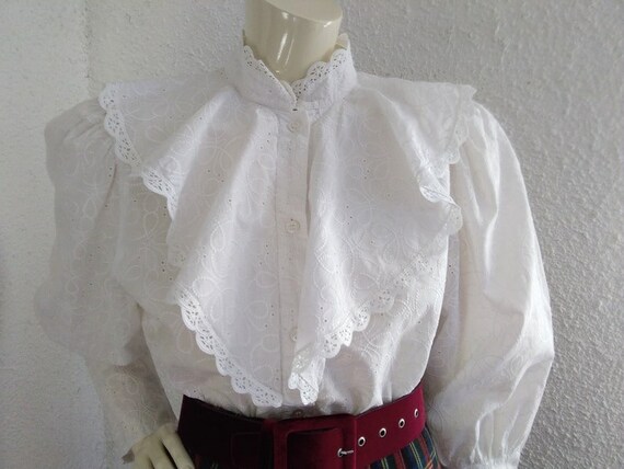 80s austrian blouse victorian edwardian style blo… - image 3