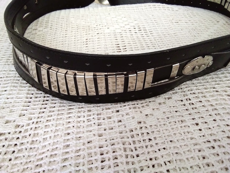 80s fancy belt metallic leather belt disco boho belt bohemian belt shiny belt hips waist belt pop-art belt 80s embellished belt