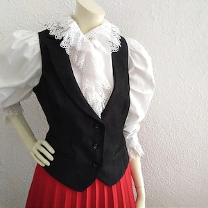 90s does 50s shawl collar vest pinstripe jacquard vest tailored spring classic vest V-neck preppy college vest celtic minimalist basic vest