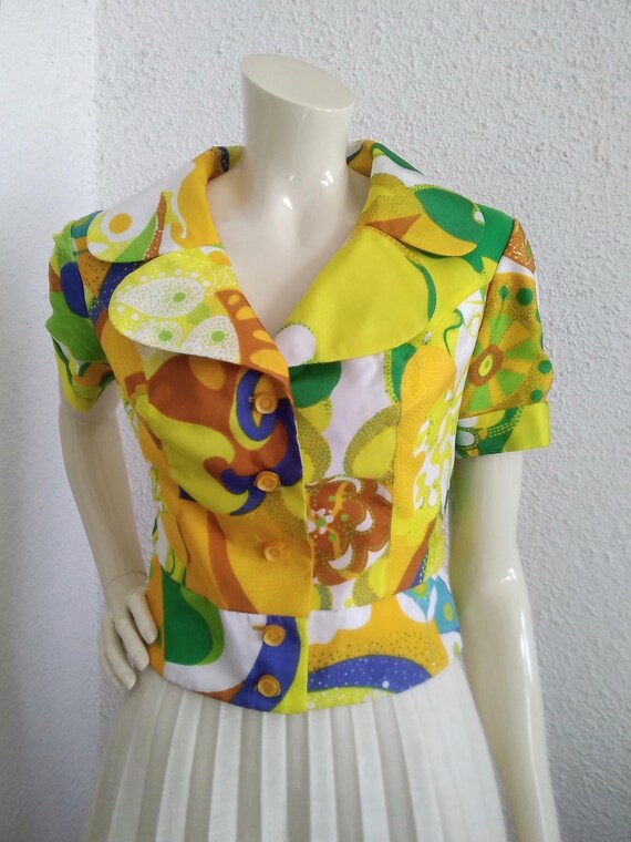 60s mod jacket groovy jacket/blouse spring summer… - image 2