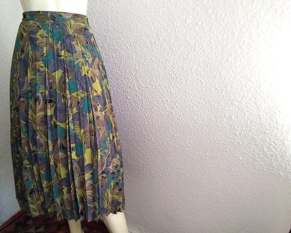 80s pleated skirt high waist skirt A-line skirt f… - image 2