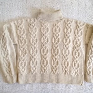 80s cable knit sweater wool sweater fisherman aran style sweater