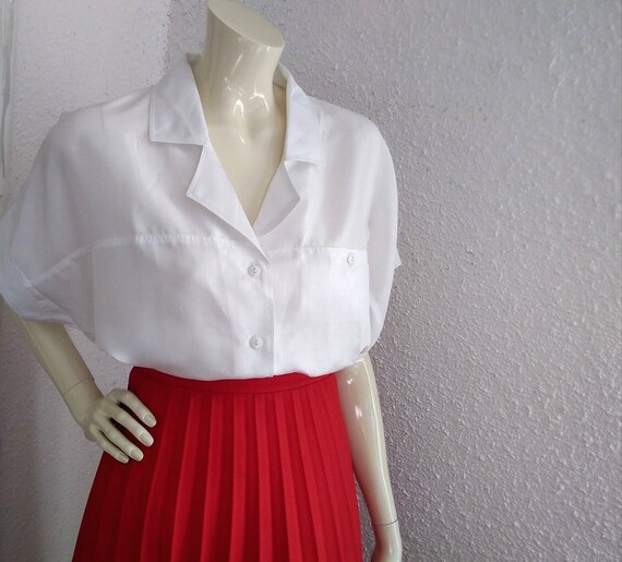 80s minimalist white blouse simple basic blouse d… - image 7