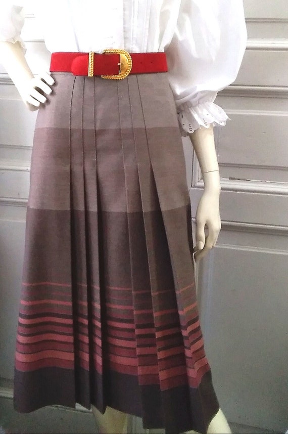 Vintage Antonette SkirtVintage Pleated SkirtFranz Haushoffer SkirtSecretary SkirtMidi Pleated SkirtOffice Outfit1980s Skirt