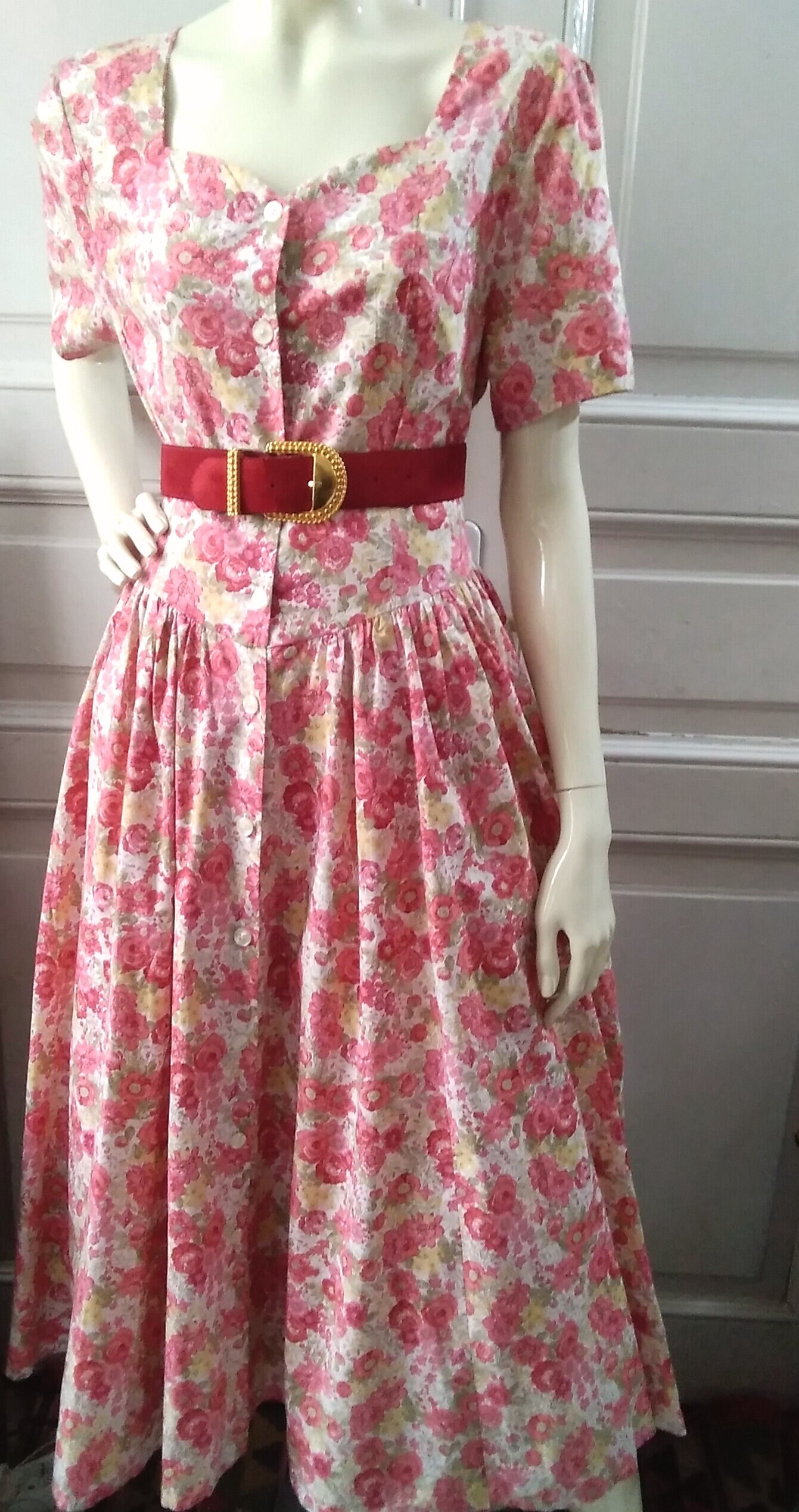 80s Laura Ashley Floral Dress Romantic Prairie Dress V-shape - Etsy