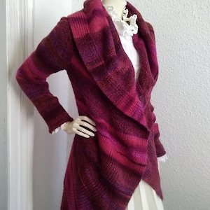 90s HALLHUBER Long Cardigan Elegant Spring Knitted Jacket Colorful