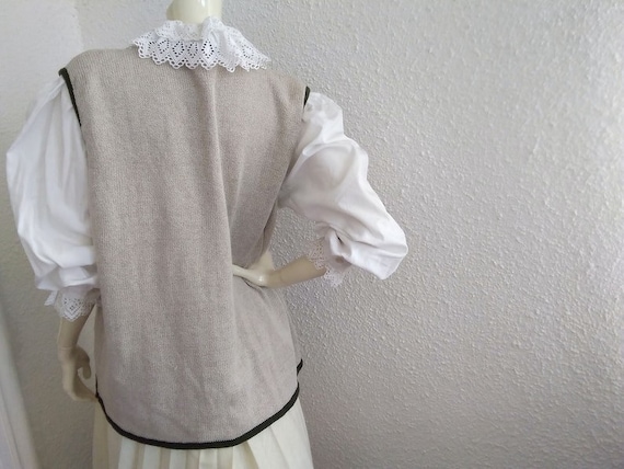 90s embroidered vest floral long knitt vest sprin… - image 5