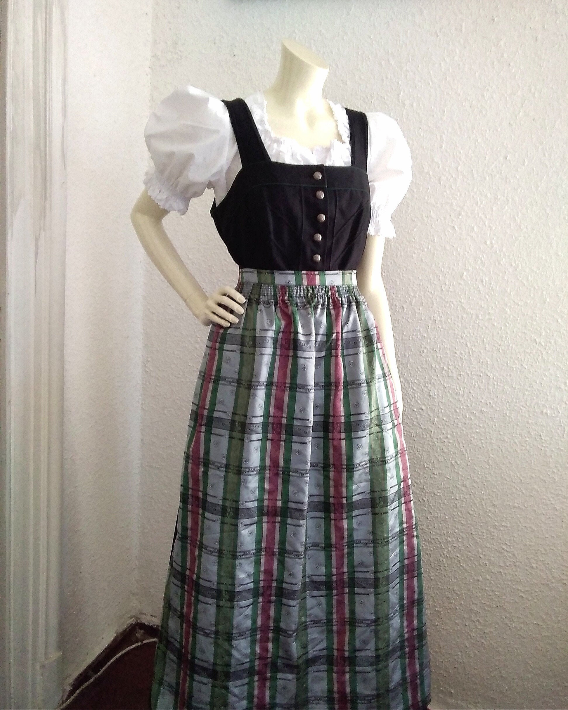 90s tyrolean dirndl dress bavarian oktoberfest dress 44 size | Etsy