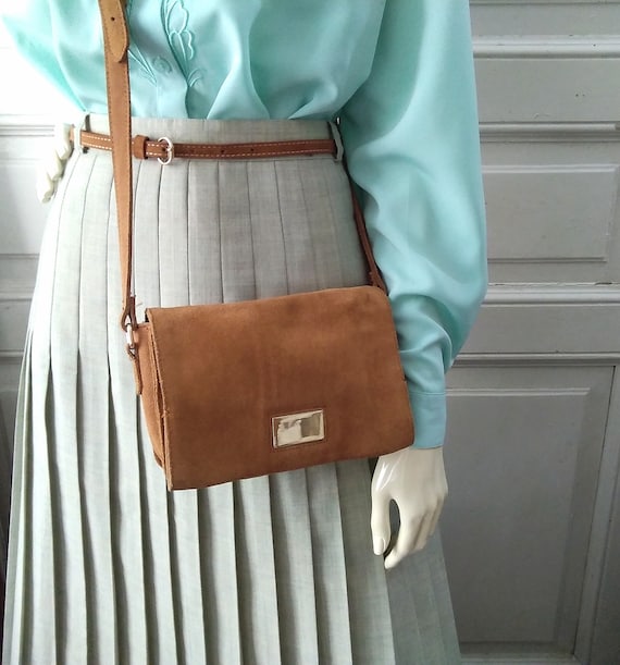 2000 bolso de piel genuina ZARA bolso camel pequeño - Etsy México