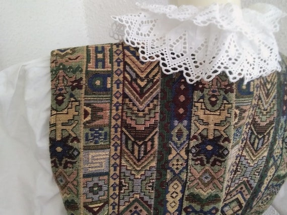 80s tapestry vest aztec print boxy vest colorful … - image 4