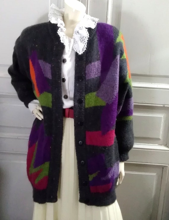 Oversize Mohair Sweater Long Knitted Spring Jacket 80s - Etsy Denmark