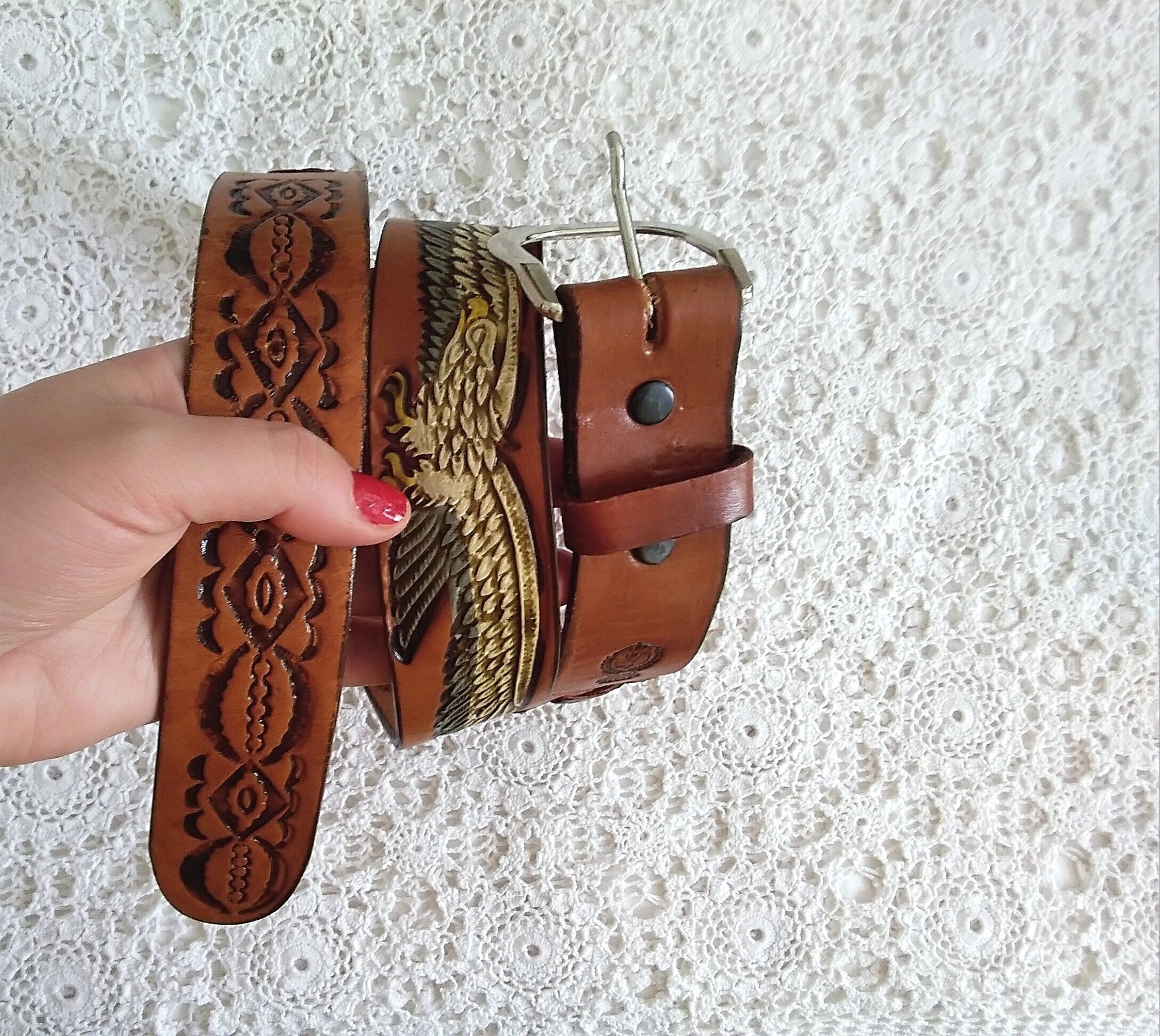80s CINTOS IMPERIAL Mexican Belt Southwestern Brown Embossed - Etsy