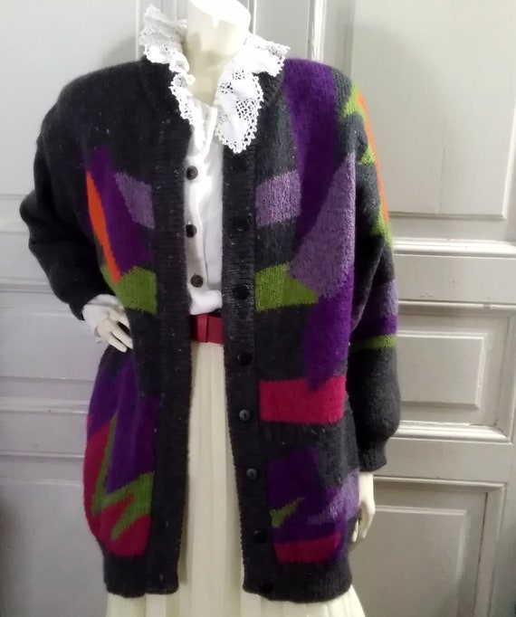 oversize mohair cardigan long knitted spring jacke
