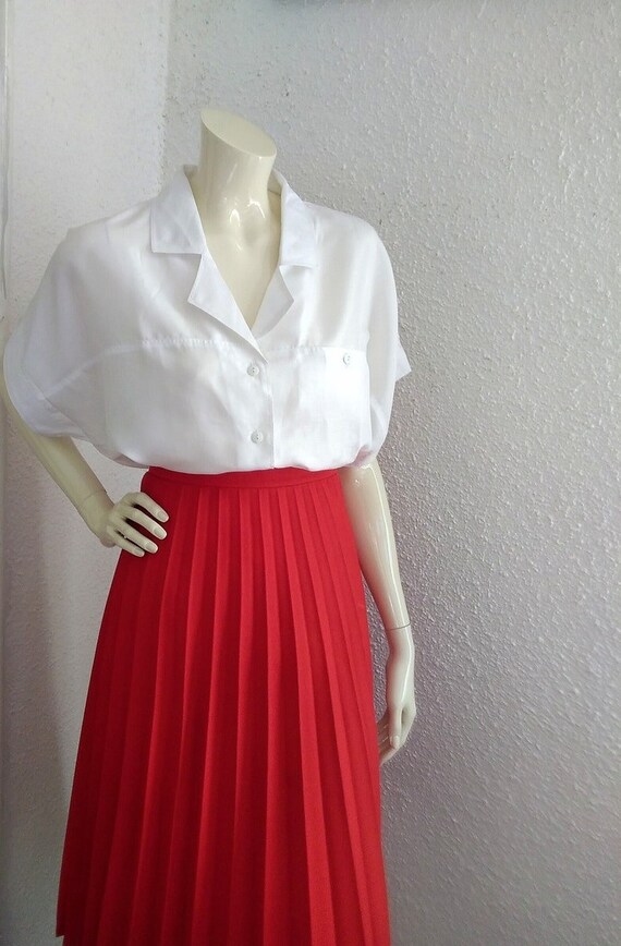 80s minimalist white blouse simple basic blouse d… - image 5