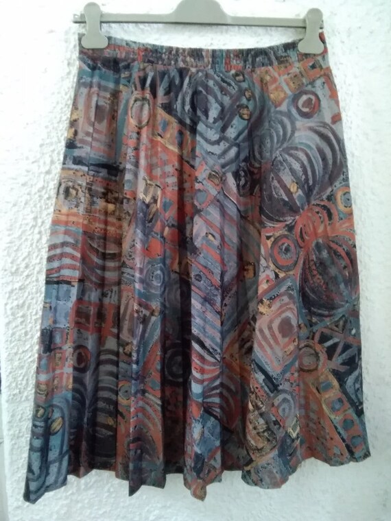 70s pleated skirt spring accordion skirt abstract… - image 4