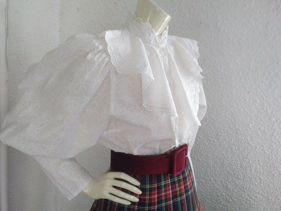 80s austrian blouse victorian edwardian style blo… - image 4