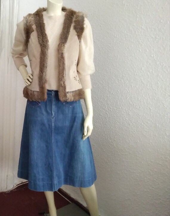 hippy suede vest embroidered suede vest genuine le