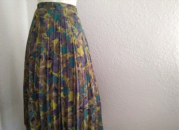 80s pleated skirt high waist skirt A-line skirt f… - image 3