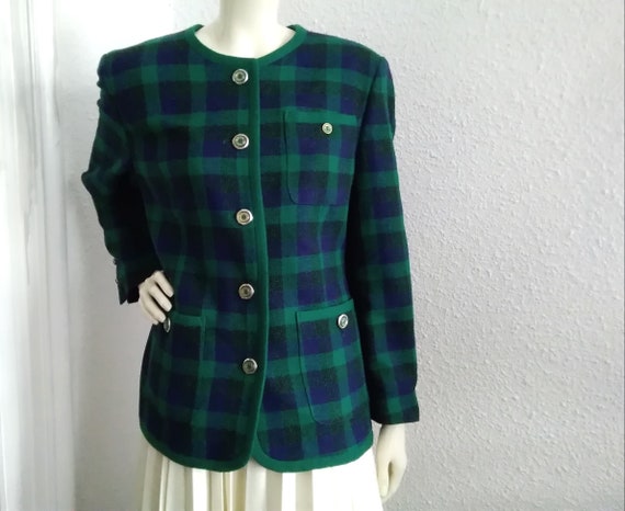 80s Wool Blazer MARKWALD Checkered 