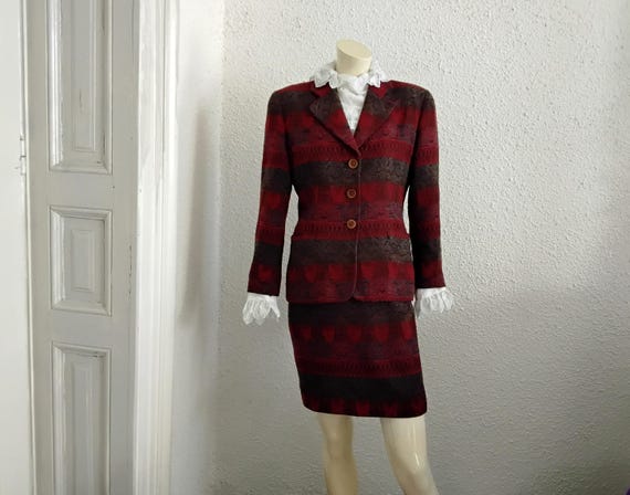 Missoni, 90s MISSONI suits elegant statement outfit woven suit tapestry carpet suit baroque Italian designer suit wool viscose cotton