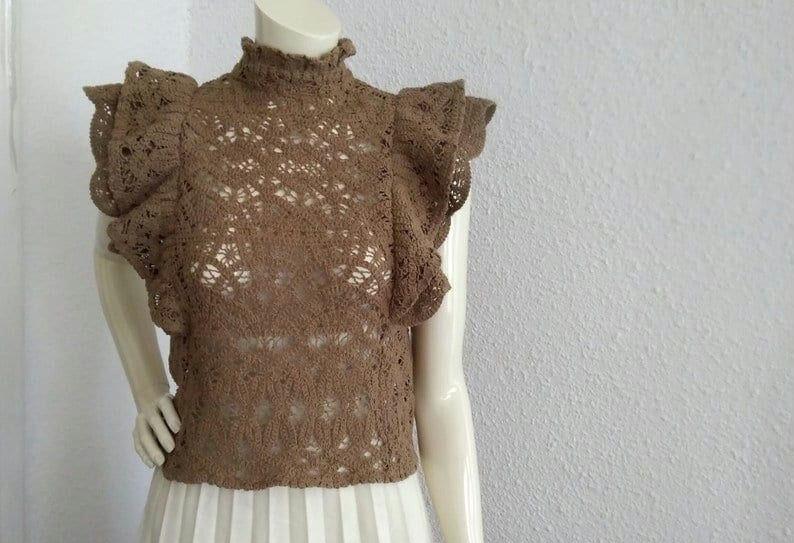 Coprispalle Uncinetto Coprispalle Collo Alto Zara Completo Top