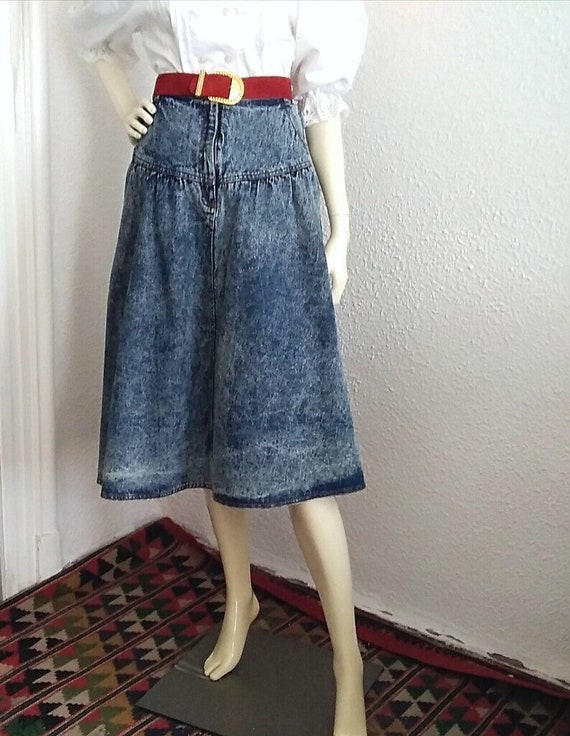 High waisted jean skirt 80 hot sale