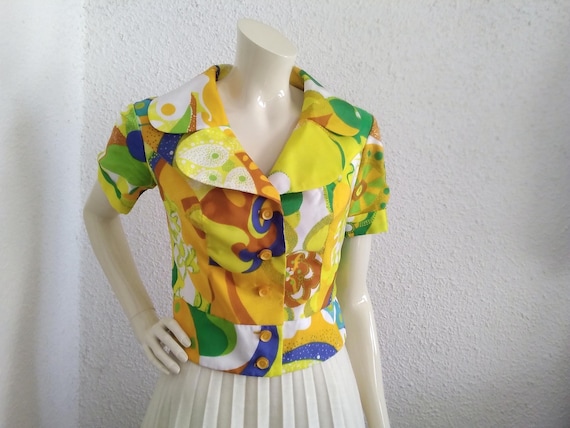 60s mod jacket groovy jacket/blouse spring summer… - image 1