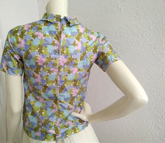 60s mod blouse pure silk blouse pastel spring blo… - image 4