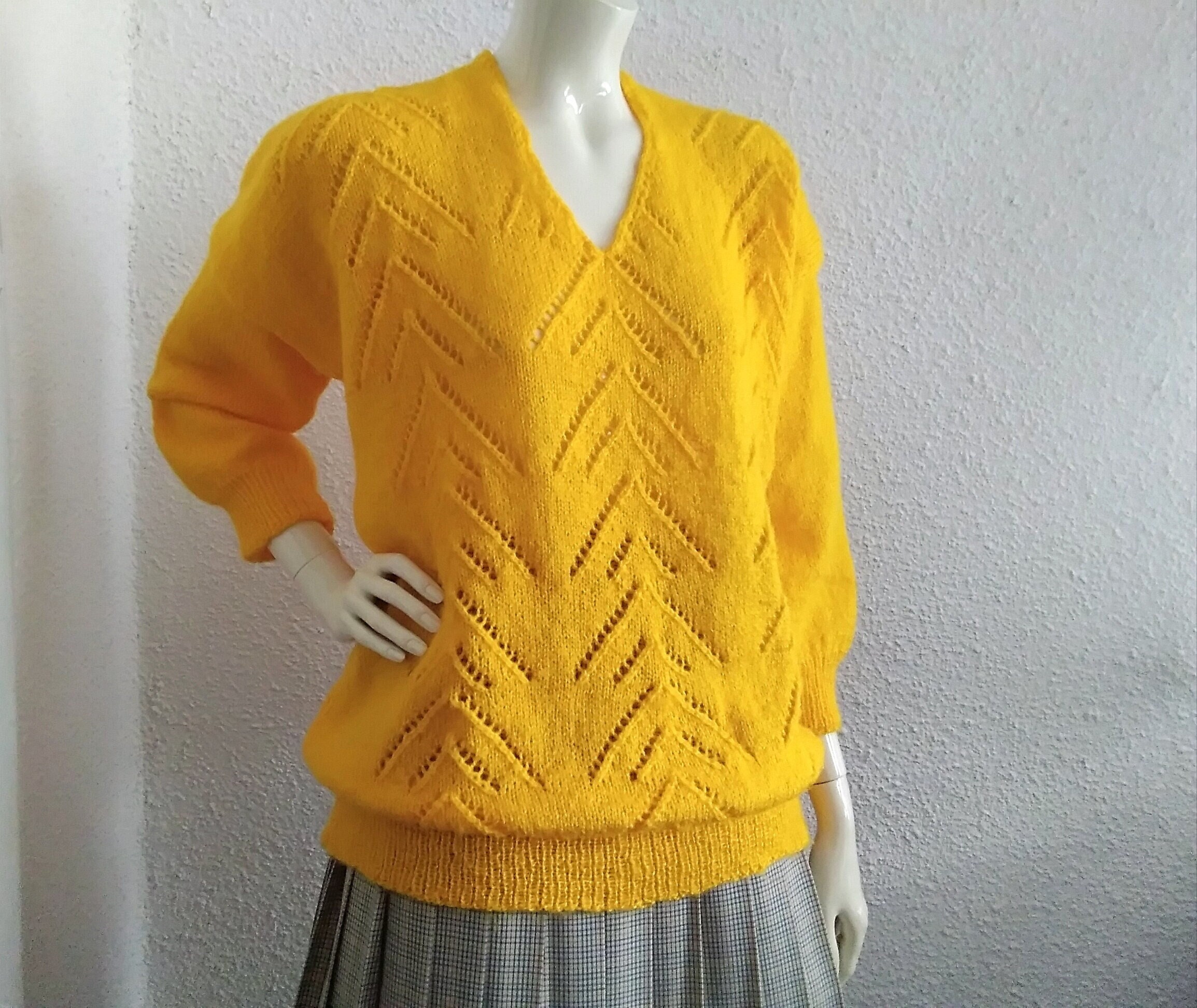 Bright Yellow Jumper - Etsy