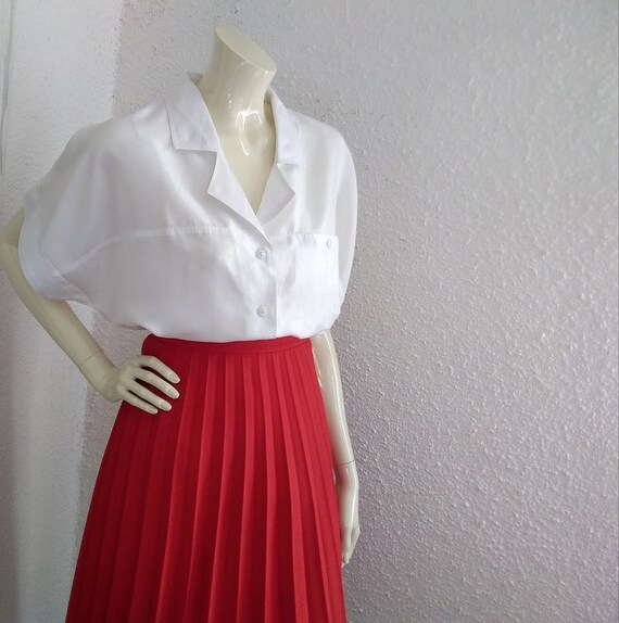 80s minimalist white blouse simple basic blouse d… - image 4