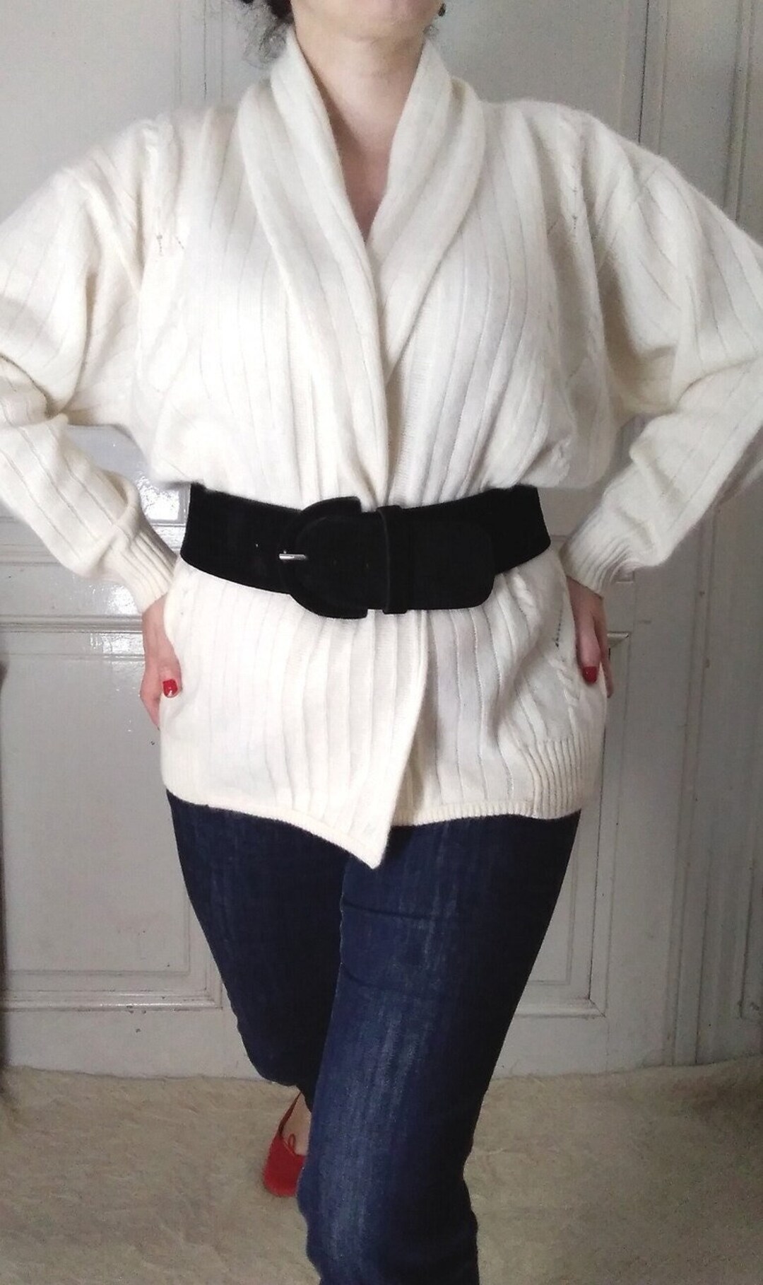 80s Vintage Cardigan Lambswool Angora Polyamid Knitted Jacket Spring ...