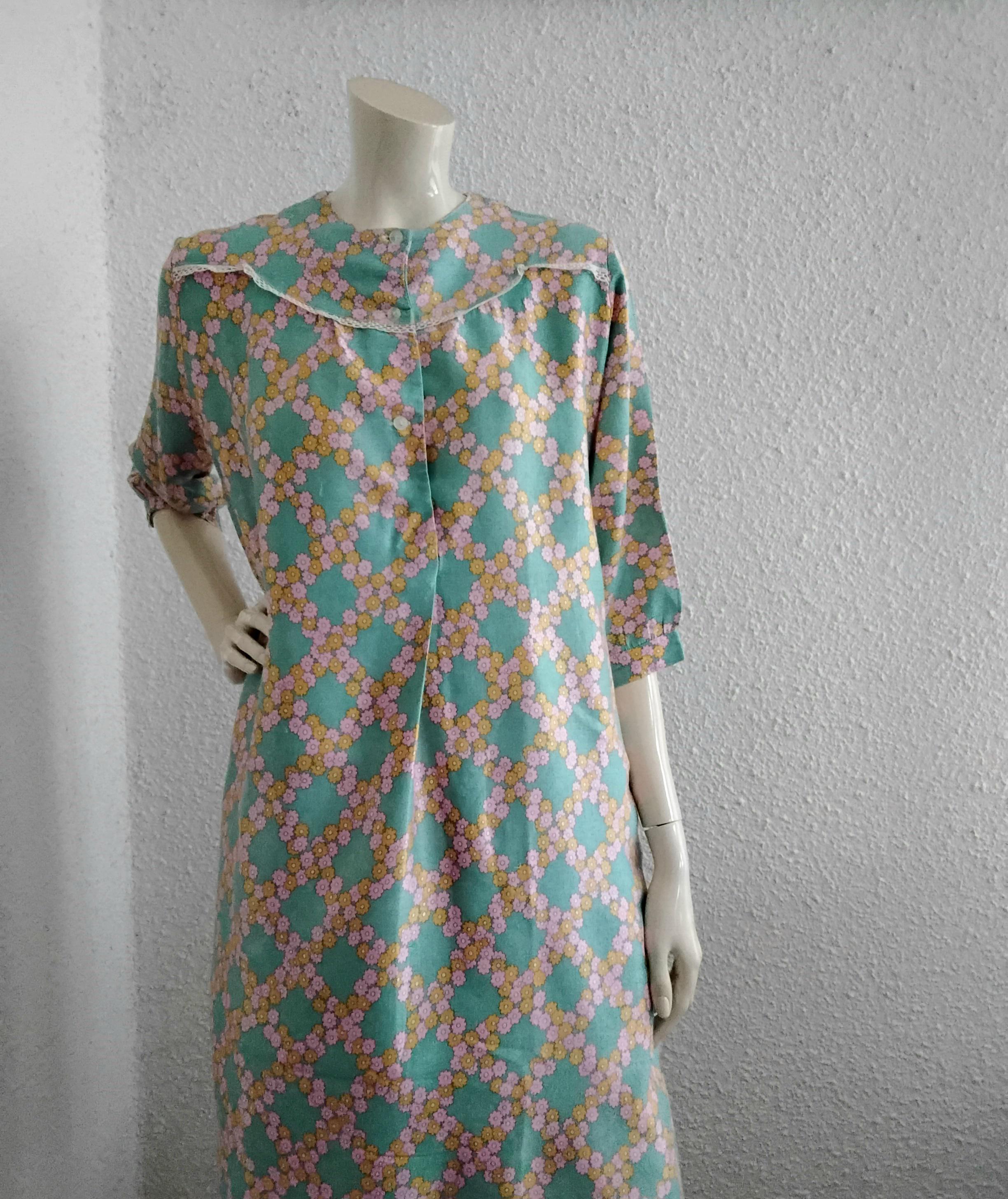Chemise Vintage Gabardine Rayonne Imprimée Années 50 - Taille L, Motif Géométrique, Thème Boxe