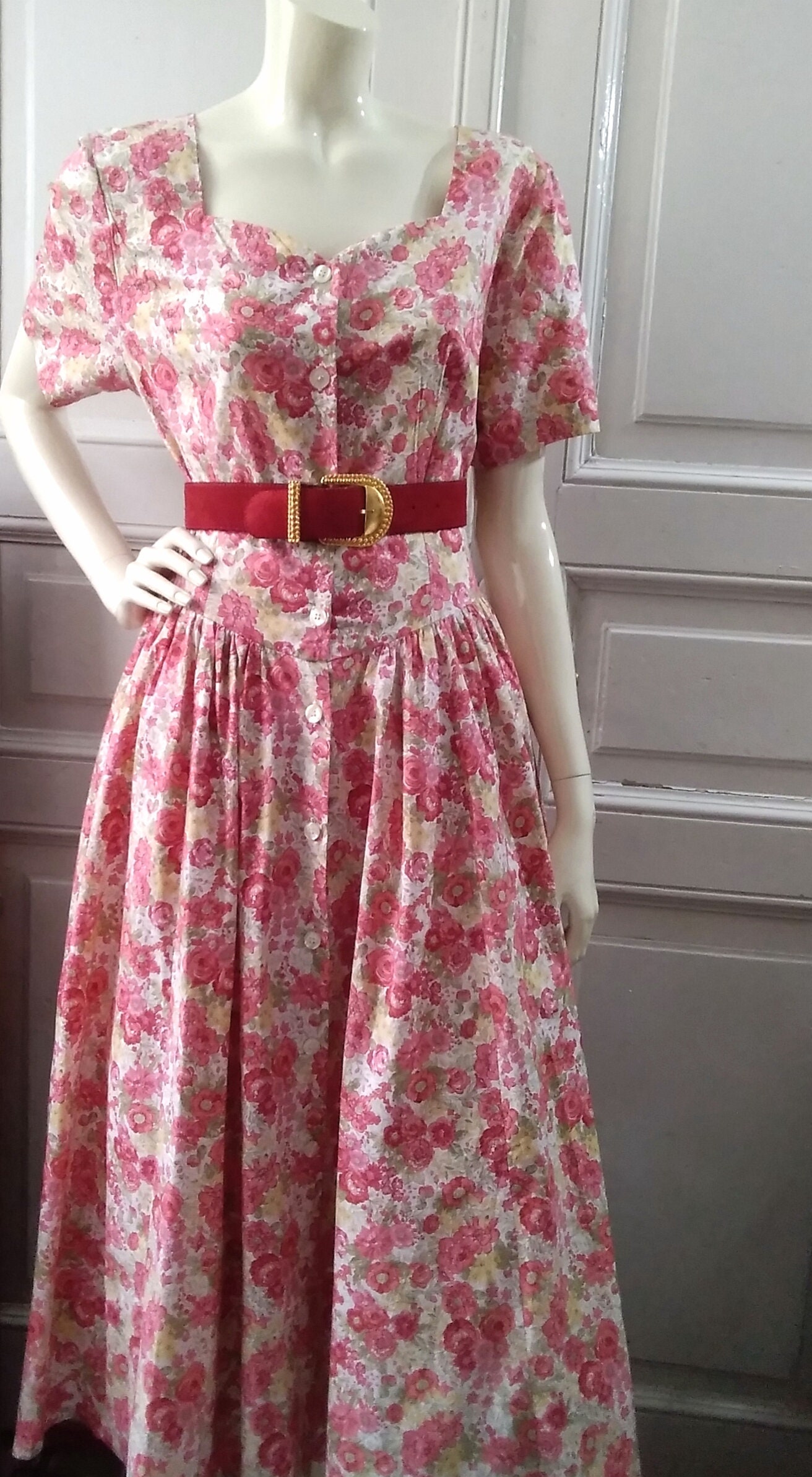 laura ashley 80s floral dress
