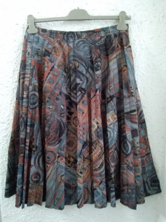 70s pleated skirt spring accordion skirt abstract… - image 3
