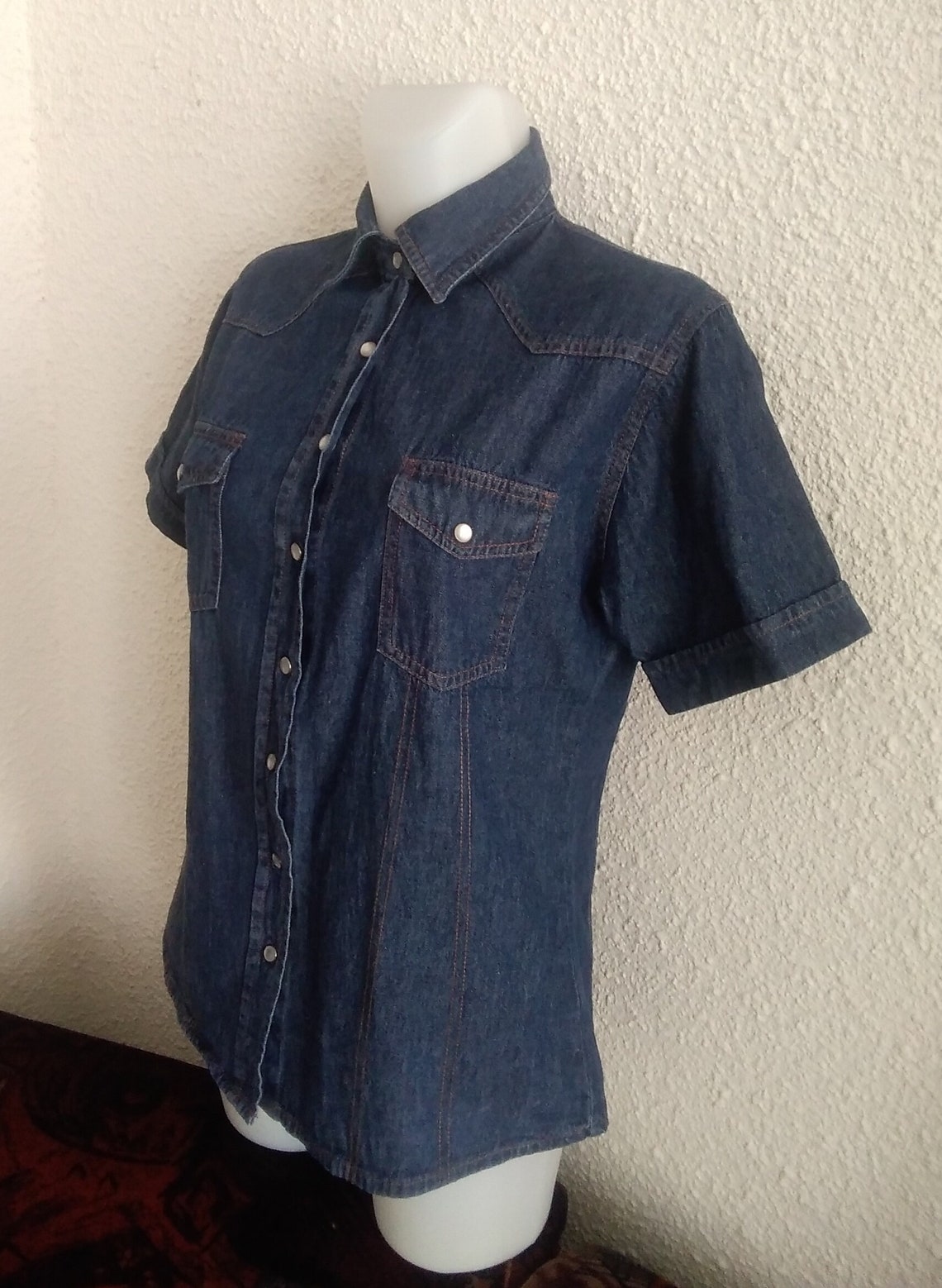 Giani Feroti Vintage Jeans Shirt 90s Cotton 100 % Short - Etsy