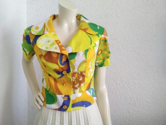 60s mod jacket groovy jacket/blouse spring summer… - image 3