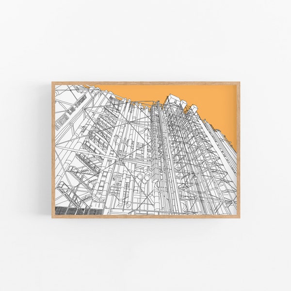 Art print illustration from the Parisian Monument series | The Centre Pompidou