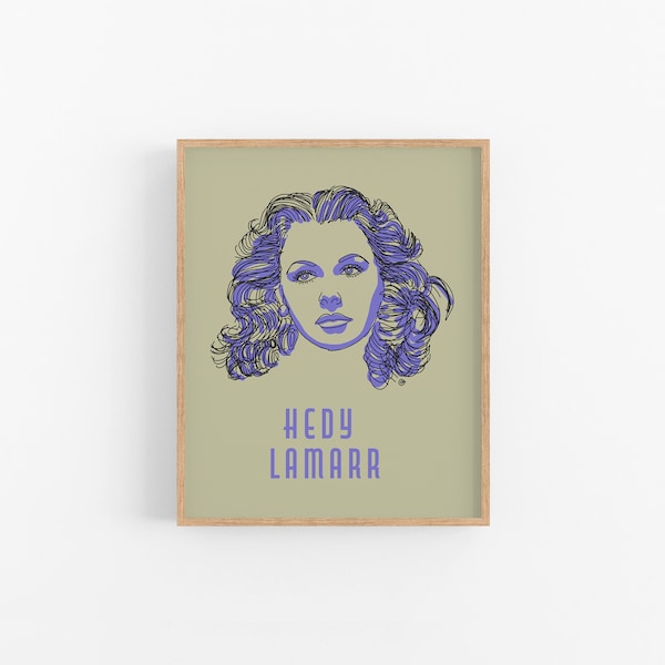 Illustrationskunstdruck aus der Les Oubliées-Serie | Hedy Lamarr