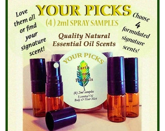 4x2mls Signature Scent Perfume Cologne Sample Set sprays,"Your Picks" with Quality Essential Oils,personalized,Hypoallergenic,gift Fragrance