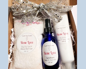 Luxurious"Celebrations Bath and Body Gift Set",Beautiful Scent Choices,Women's Perfume Spray,Body Cream & Spa Bath Salts,with Essential Oils