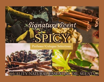 Fragrance Roll-on & Body Spray "Spicy Scent Blends" Perfume/Cologne,Natural Essential Oils-Body+Hair Mist 30ml/60ml/65ml(60+5), Roll-on 10ml