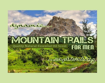Cologne Roll-on & Body Spray, Citrus,Balsam Fir,Spice,Clary Sage,"Mountain Trails For Men", Essential Oils, Body+Hair Mist,Custom Fragrance