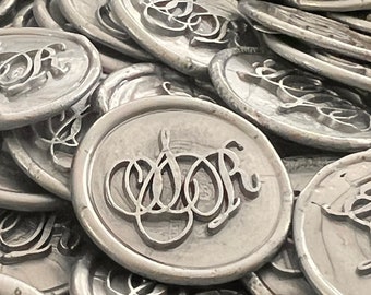 Pegatinas de sello de cera de boda personalizadas, sellos de cera hechos a mano, sellos de cera iniciales, sellos de cera de monograma, sellos de monograma de cera autoadhesivos