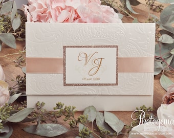 Invitaciones de boda de bolsillo, invitaciones de lujo con relieve, clásicas, invitaciones de boda, invitaciones de boda con relieve