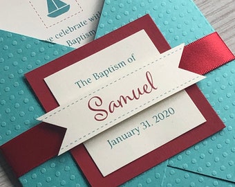 Invitación de Bautismo, Invitación de Bautismo Náutico, Bautismo de Niño, Invitación de Bautizo, Primera Comunión, Confirmación
