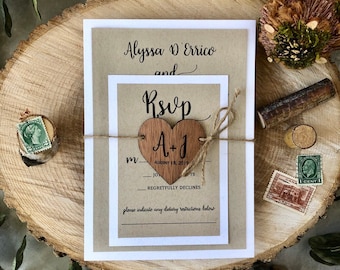 Rustikale Hochzeitseinladung, Landhochzeitseinladung, Scheune Hochzeitseinladung, Krafthochzeitseinladung